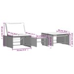 vidaXL Chaises longues lot de 2 avec table gris résine tressée