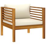 Salon de jardin meuble d'extérieur ensemble de mobilier 7 pièces avec coussin crème bois d'acacia solide 02_0017058