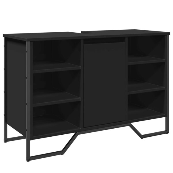 vidaXL Armoire lavabo de salle de bain noir 91x35x60 cm