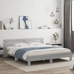 vidaXL Cadre de lit sans matelas sonoma gris 200x200 cm