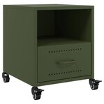 vidaXL Tables de chevet 2 Pièces vert olive 36x39x43 5 cm acier
