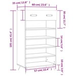 vidaXL Armoire à chaussures chêne marron 60x35x105cm bois d'ingénierie