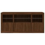 vidaXL Buffet avec lumières LED chêne marron 142 5x37x67 cm