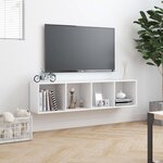 vidaXL Bibliothèque/Meuble TV Blanc 143x30x36 cm