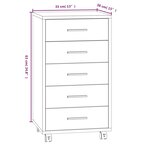 vidaXL Armoire à tiroirs avec roulettes Noir Bois d'ingénierie