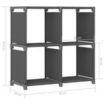 vidaXL Étagère d'affichage 4 cubes Gris 69x30x72 5 cm Tissu