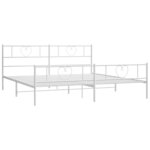 vidaXL Cadre de lit métal sans matelas et pied de lit blanc 200x200 cm