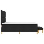 vidaXL Lit à Sommier avec Matelas & Banc Noir 140x200 cm Tissu
