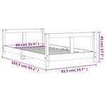 vidaXL Cadre de lit pour enfant blanc 80x160 cm bois de pin massif