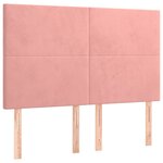 vidaXL Sommier à lattes de lit avec matelas Rose 140x200 cm Velours