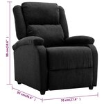 vidaXL Fauteuil inclinable Noir Tissu