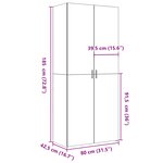 vidaXL Buffet haut gris béton 80x42 5x185 cm bois d'ingénierie
