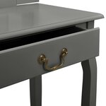 vidaXL Coiffeuse et tabouret Gris 65x36x128 cm Bois de paulownia MDF