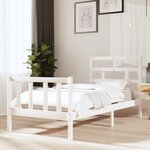 vidaXL Cadre de lit Blanc Bois de pin massif 90x200 cm