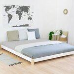 Lit double TATAMI 200 x 200 naturel et blanc