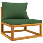 Salon de jardin meuble d'extérieur ensemble de mobilier 5 pièces avec coussins vert bois massif 02_0016511