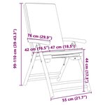 vidaXL Chaises de bistro pliantes lot de 6 et coussins blanc crème