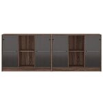 vidaXL Bibliothèque avec portes chêne marron 204x37x75 cm