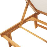 vidaXL Chaise longue et table gris bois d'acacia solide et textilène