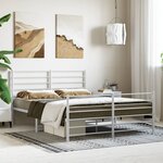 vidaXL Cadre de lit métal sans matelas et pied de lit blanc 140x200 cm