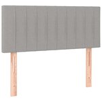 vidaXL Sommier à lattes de lit et matelas Gris clair 90x190 cm Tissu