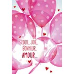 Carte De Voeux - Ballons Rose - Draeger paris