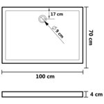 vidaXL Receveur de douche avec picots Blanc 70x100x4 cm ABS