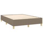 vidaXL Sommier à lattes de lit et matelas et LED Taupe 140x200cm Tissu