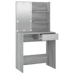 vidaXL Coiffeuse avec LED Sonoma gris 74 5x40x141 cm