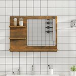 vidaXL Miroir de bain Chêne fumé 60x10 5x45 cm Bois d'ingénierie