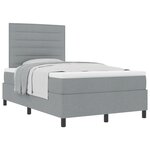vidaXL Lit à sommier avec matelas gris clair 120x200 cm tissu