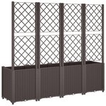 vidaXL Jardinière avec treillis marron 160x40x140 cm PP