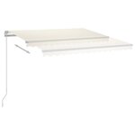 vidaXL Auvent manuel rétractable avec LED 350x250 cm Crème