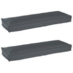 vidaXL Coussins de palette pour banc 2 Pièces Anthracite 120x40x8 cm en tissu Oxford