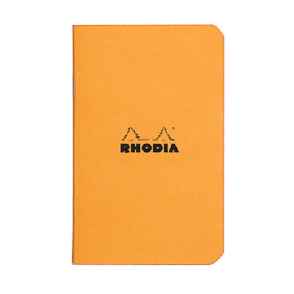 Rhodia - Cahier piqué noir, 7,5 x 12 cm, 5x5, 48 pages non microperforées