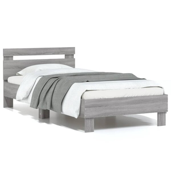 vidaXL Cadre de lit sans matelas avec tête de lit 90x200 cm
