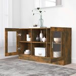 vidaXL Armoire à vitrine Chêne fumé 120x30 5x70 cm Bois d'ingénierie