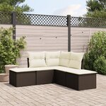 vidaXL Salon de jardin avec coussins 5 Pièces marron résine tressée