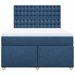 vidaXL Sommier à lattes de lit avec matelas Bleu 140x190 cm Tissu