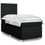 vidaXL Sommier à lattes de lit et matelas Noir 80x200 cm Tissu