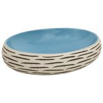 vidaXL Vasque à poser multicolore ovale 59x40x15 cm céramique