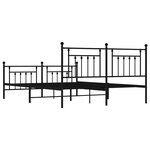 vidaXL Cadre de lit métal sans matelas avec pied de lit noir 180x200cm
