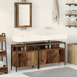 vidaXL Meuble sous lavabo avec lavabo intégré en bois vieilli
