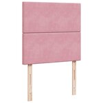 vidaXL Sommier à lattes de lit avec matelas Rose 100x200 cm Velours