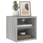 vidaXL Meuble TV mural avec lumières LED sonoma gris 30x28 5x30 cm