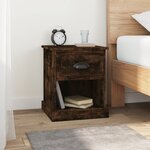 vidaXL Table de chevet chêne fumé 39x39x47 5 cm bois d'ingénierie