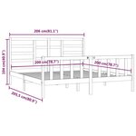 vidaXL Cadre de lit sans matelas noir 200x200 cm bois massif de pin
