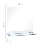 vidaXL Miroir mural avec étagère 30x30 cm Verre trempé