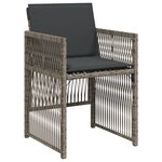 vidaXL Ensemble salle à manger jardin 5 pièces avec coussins Gris Poly Rattan