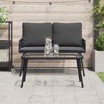 Table basse vidaXL Noir 90x45x42 cm en Poly Rattan